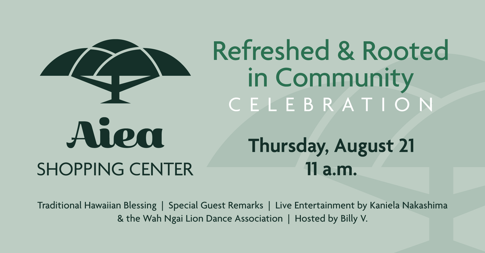ASC-Refreshed-+-Rooted-Grand-Reopening-FB Aiea Shopping Center Refreshed & Rooted in Community CELEBRATION Thursday, August 21, 11am